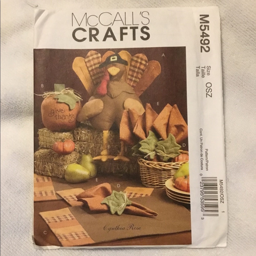 Patterns 3/$10 McCall’s crafts 5492